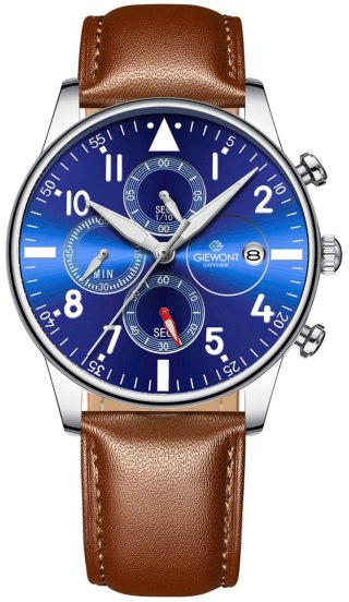 Zegarek Męski Giewont Chronograph Sapphire Brązowo Niebieski GW5630-A6