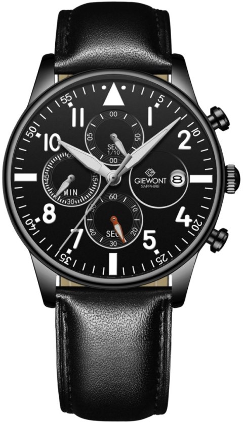 Zegarek Męski Giewont Chronograph Sapphire Czarny GW5630-A1