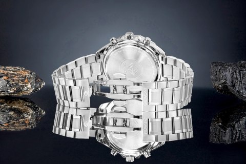 Zegarek Męski Giewont Chronograph Sapphire Srebrno Niebieski GW7290-B3