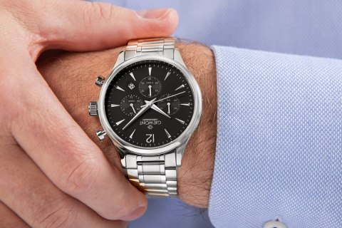 Zegarek Męski Giewont Chronograph Sapphire Srebrny GW6310-B2