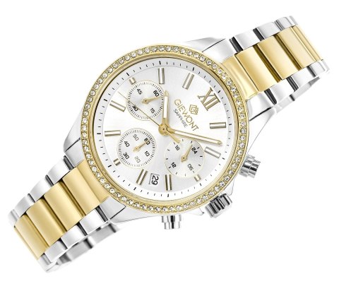 Zegarek Damski Giewont Sapphire Srebrno Złoty GW3670-B4