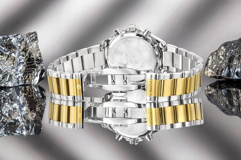 Zegarek Damski Giewont Sapphire Srebrno Złoty GW3670-B4