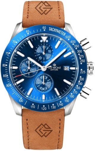 Zegarek Męski Giewont Chronograph Sapphire Brązowo Niebieski GW8720-A2