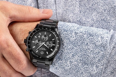 Zegarek Męski Giewont Chronograph Sapphire Czarny GW3520-B1