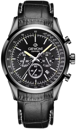 Zegarek Męski Giewont Chronograph Sapphire Czarny GW7650-A4
