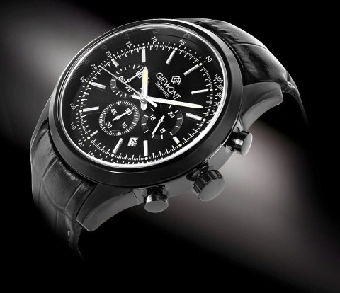 Zegarek Męski Giewont Chronograph Sapphire Czarny GW7650-A4