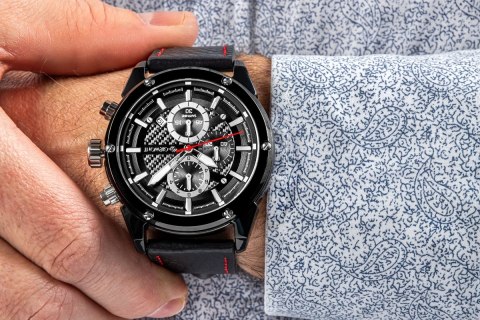 Zegarek Męski Giewont Chronograph Sapphire Czarny GW8810-A1