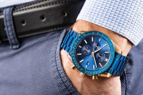 Zegarek Męski Giewont Chronograph Sapphire Niebiesko Miedziany GW8720-B5