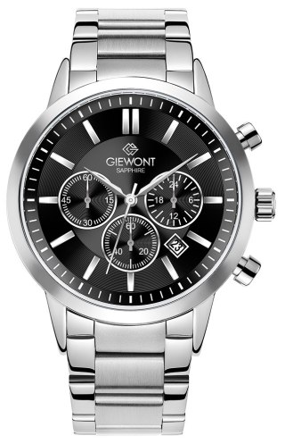 Zegarek Męski Giewont Chronograph Sapphire Srebrno Czarny GW8510-B1