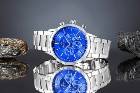 Zegarek Męski Giewont Chronograph Sapphire Srebrno Niebieski GW8510-B3