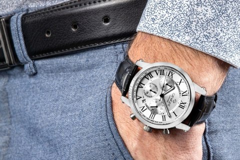 Zegarek Męski Giewont Chronograph Sapphire Srebrny GW6260-A1