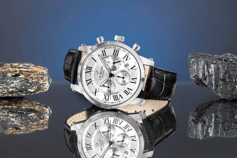 Zegarek Męski Giewont Chronograph Sapphire Srebrny GW6260-A1
