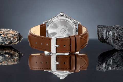 Zegarek Męski Giewont Elegance Sapphire Brązowo Niebieski GW5160-A4