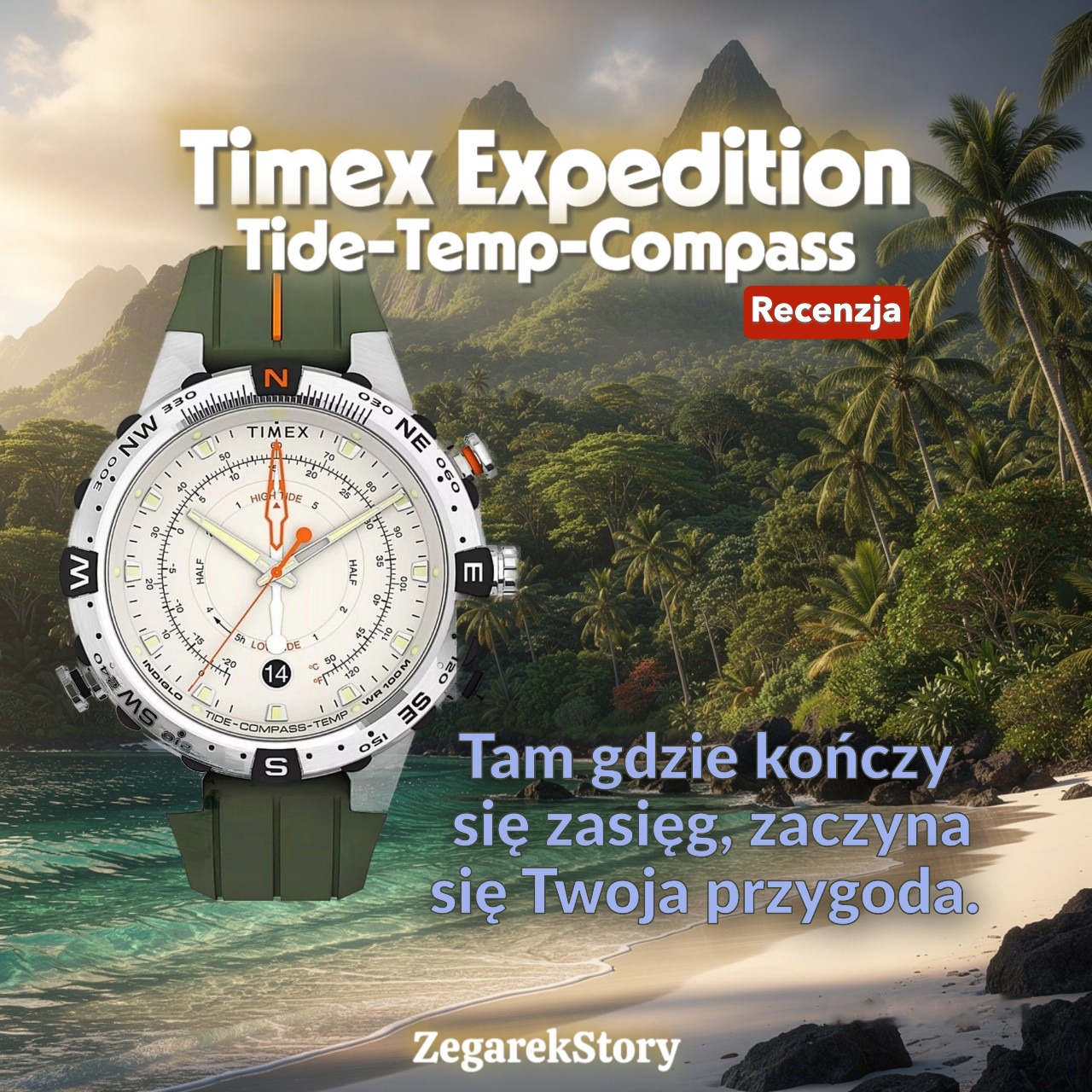 Timex Expedition Tide-Temp-Compass TW2V22200 — recenzja zegarka outdoorowego z kompasem, termometrem i wskaźnikiem pływów